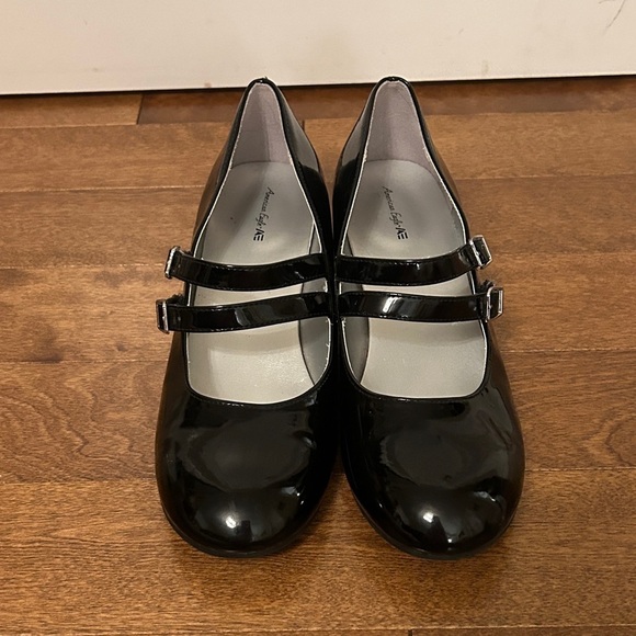 Black Patent Leather Mary Jane Shoes with double Velcro straps, size 6 - Picture 2 of 12